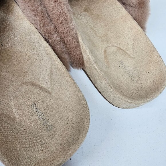Birdies "Robin" Faux Fur Cross-Band Slip-On Slippers Comfort‎ Beige Womens 8.5 - Picture 7 of 11